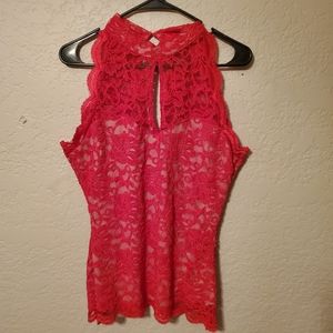 Red lace top